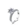 Comercio electrónico transfronterizo AliExpress anillo de plata de ley s925 1 quilate ins retro diamante mosant para mujer venta al por mayor