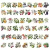 Paquete de Pegatinas Retro de Plantas y Frutas Transparente Impermeable para Cruce de Fronteras Pegatina de Mascota Material de Decoración para Manualidades DIY Funda de Teléfono Móvil
