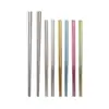 Palillos de Titanio Puro con Diseño de Flor de Hielo de Cristal, Vajilla de Titanio para Uso Doméstico, Palillos Coloridos de Longitud Completa, Resistentes a Altas Temperaturas, Palillos Antideslizantes de Gama Alta, Juego en Caja de Regalo