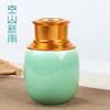 Kongshan Lluvia Larga Celadón de Longquan Tetera Pequeña Portátil de Viaje Tetera de Cerámica Sellada Grabado de logo