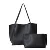 Bolsa feminina casual de duas peças, grande capacidade, estilo Hong Kong, casual, contraste de cor, bolsa de ombro, textura, retrô, bolsa de mão