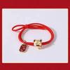 Cuerda para el pelo de Año Nuevo Este año es Aleación de Tigre Cuerda Roja para el Cabello Pulsera Banda de Goma de Doble Uso Goma para el Pelo Cuerda Roja Tigre del Zodiaco