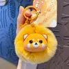 Llavero Original de Peluche Suave y Lindo para Mascota Llavero de Muñeca Bola de Pelo Linda Creativa Exquisita Anillo Colgante para Mochila Escolar