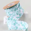 Tingimento Tie-dye Estampa de Flor de Hibisco Fita de Chiffon Laço DIY Acessórios de Cabelo Material Embalagem de Flor Fita Floral Dentada