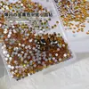 Diamantes Planos Dorados Amarillos, Lote Completo de Diamantes Brillantes para Uñas, Diamantes Redondos Pequeños Planos Amarillos Ahumados, Joyería de Uñas con Pedrería de Cristal