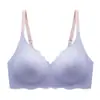Roupa íntima de látex fina, cor nude, sensação leve de oxigênio, sem costura, fecho nas costas, bojo triangular vazado, cor contrastante, alça fina, sutiã para dormir para mulheres