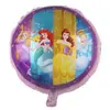 Al por mayor una variedad de globos de película de aluminio de 18 pulgadas con forma de bola redonda, corazón, Princesa Sofía, Sirena, juguetes de cumpleaños para niña de bebé