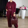 Comercio Exterior Europeo y Americano Ropa Femenina Transfronteriza Artículo Más Vendido en Amazon: Cárdigan de Punto, Pantalones de Pierna Ancha, Conjunto de Tres Piezas Tallas Grandes