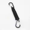 Llavero de Paracord, Colgante de Anillo de Llave Tejido, Llavero con Mosquetón de Liberación Rápida Negro para Exteriores, Mosquetón de Alambre