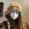 Sombrero de Conejo Hecho a Mano Estilo Japonés, Fresco y Elegante para Mujer, Sombrero de Felpa de Invierno que Hace que la Cara Parezca Más Pequeña, Cálido Sombrero de Pescador con Protección para las Orejas
