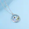 Moda personalizada piedra de vidrio ballena simple cadena para clavícula azul animal marino collar de temperamento para mujer