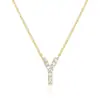 Colar Pingente Versátil Europeu e Americano com 26 Letras Cravejado com Diamantes, Banhado a Cobre com 14K, Corrente para Clavícula, Acessório Moderno e Simples para Mulheres