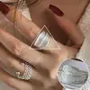 Anillo de Frijol Irregular Pequeño y Exquisito para Mujer, Simple, Moderno y Versátil, Anillo Abierto Apilable, Tendencia de Anillo de Dedo Índice de Nicho