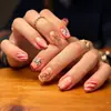 Coleção de nail art de Natal transfronteiriça: Pontas de unha pré-desenhadas, prontas para usar e adesivos para unhas postiças, 24 peças, designs de nail art de Natal removíveis
