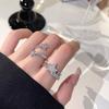 Anillo de Estrellas de Diamantes Completos Meteoro para Mujer Ins Traje Anillo Doble Ajustable Brillante de Cinco Puntas