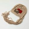 Otoño e invierno Nuevo gorro Lei Feng tejido para mujer, cálido, con protección para las orejas, lindo, con puntera, hecho a mano, tejido, con borla, de lana