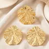 Set de 3 Piezas de Moda Transfronteriza Europea y Americana Creativo Exagerado Metal Hoja Volante Aretes y Anillo de Moda para Mujer