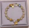 Pulsera de Cristal Dorado Natural Piedra Lunar Cristal Pulsera de Ojo de Tigre que Traga Oro Hilo de la Fortuna para Novia Regalo