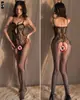 Medias de Malla Sexy Talla Grande para Mujer Body con Cortes Lencería Divertida Nuevo 2023 Popular Estilo Caliente Negro