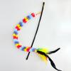 Venta al por mayor Hogar Pluma Campana Palo Teaser para Gato Juguete para Gato Interactivo Alivio del Aburrimiento Oruga Rayada Arcoíris Palo Teaser para Gato