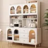 Aparador moderno minimalista estilo creme para cozinha de casa, armário integrado de parede, adega para sala de estar, armário de armazenamento