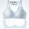 Delgado, Soporte Suave, Copa Totalmente Fija, Sujetador Deportivo de Gelatina de Látex Transpirable sin Costuras para Busto Pequeño, Sin Varillas, Sujetador Push-Up