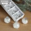 Bola de Natal Pendente Árvore de Natal Vidro Transparente Floco de Neve Bola de Natal Brilhante Decoração de Natal Bola Pendente de Lantejoulas Caixa