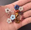 Componente Flor de Cinco Pétalas de Cristal 15mm Furo de 4mm Pingente Flor de Ágata Natural Joias Artesanais Charms para Roupas Fonte Atacadista