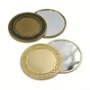 Espejo de Maquillaje de Metal con Tapa Deslizante, Espejo de Aleación de Zinc de Doble Cara Estilo Vintage Hecho a Medida, Fábrica de Productos Periféricos de Marca de Belleza en Dongguan