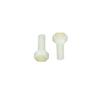 Parafusos de plástico hexagonal isolados Parafusos hexagonais externos de nylon Parafusos multi-tamanho m4-m12 Parafusos brancos