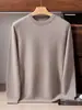 Suéter 100% caxemira pura, masculino, gola redonda, modelagem solta, estilo business casual, tricô quente para outono e inverno, perfeito como camada base