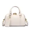 Bolso Boston de Color Sólido Transfronterizo, Bolso de Hombro Cruzado Retro Simple Versátil, Bolso de Mano con Diseño de Nicho Minimalista de Moda