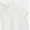 En Stock Primavera/Verano 2026 Camisa para Niñas Estilo Bene Igual, Camisa Blanca de Manga Corta con Volantes 100% Algodón, Camisa de Muñeca