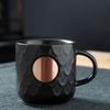 Nuevo producto Taza medalla de bronce diosa sirena Star Bar Taza de bronce Taza de cerámica para pareja Taza de café personalización de logo