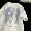 Camiseta Luminosa de Seda de Gelo de Manga Curta para Homens, Novo Estilo Verão 2026, Marca Tendência Estilo Americano de Meia-Manga, Caimento Solto para Adolescentes