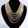 Collar exagerado de hombre de oro y acero de titanio cadena gruesa de rey maníaco cadena de hombre joyería de acero inoxidable al por mayor