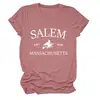 Salem est 1626 Amazon Wish sitio independiente camiseta de mujer de manga corta con cuello redondo de moda y única camiseta básica