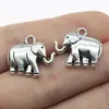 21X18X5Mm 5.2g Plata Antigua Retro Joyería Hecha a Mano Material Animal Lindo Elefante Colgante