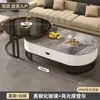 Mesa de centro de pizarra para sala de estar, uso doméstico, mesa de centro moderna de lujo ligero, nuevo modelo 2026, forma ovalada, sensación de alta gama, mesa de centro de tamaño pequeño
