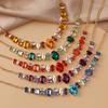 Collar exagerado y único de diamantes completos europeos y americanos con gemas de colores, collar de banquete de moda súper brillante, accesorio de lujo ligero para celebridades femeninas