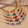 Collar Europeo y Americano Exagerado Elegante de Diamante Completo Piedras Preciosas Coloridas Moda Banquete Collar Súper Brillante Lujo Accesible Accesorios de Estrella Femenina