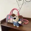 Bolsa Boston de Cachorro de Desenho Animado Transfronteiriça, Grande Capacidade, Bolsa de Mão da Moda e Versátil para o Dia a Dia, Bolsa Transversal de Nicho Fofa e Moderna