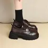 Mocasines de mujer de talla pequeña, con tacón grueso, nueva colección de otoño, zapatos versátiles de caña baja, estilo universitario británico, suela gruesa, con cordones, 2026