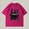 200g Pesada 100% Algodão Casais Manga Curta Verão Nicho Chique Camiseta Feminina Solta ins Manga Curta Masculina Tendência