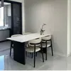 Juego de Mesa de Comedor y Sillas de Pizarra Lujo Ligero, Color Sólido, Adecuado para Apartamentos Pequeños, Juego de Muebles para el Hogar Estilo Italiano, Juego de Mesa de Comedor Engrosado