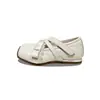 Novos Sapatos de Princesa Infantis para Primavera e Outono Meninas Sapatos Doces de Couro Sapatos Mary Jane com Cadarço Estilo Coreano Sapatos de Bebê