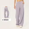 Calça esportiva feminina Hotem de alta qualidade com forro de fleece, bolsos laterais, calça longa casual de perna reta para fitness, calça de perna larga quente e que retém o calor