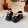 Botas de Princesa com Renda para Meninas Outono/Inverno Novas Botas Curtas de Desenho Animado Boneca Infantil Botas Martin Fofas para Bebês 3-6 Anos