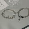 Pulsera de circón de doble capa de estilo coreano ins de moda, diseño nicho, gema negra enrollada, pulsera para parejas/novias, regalo para mujeres
