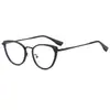 Armazón de Gafas para Miopía Estilo Cat-Eye Marrón Frío Ultraligero para Mujer con Armazón Grande Anti Luz Azul para Caras Cuadradas y Redondas